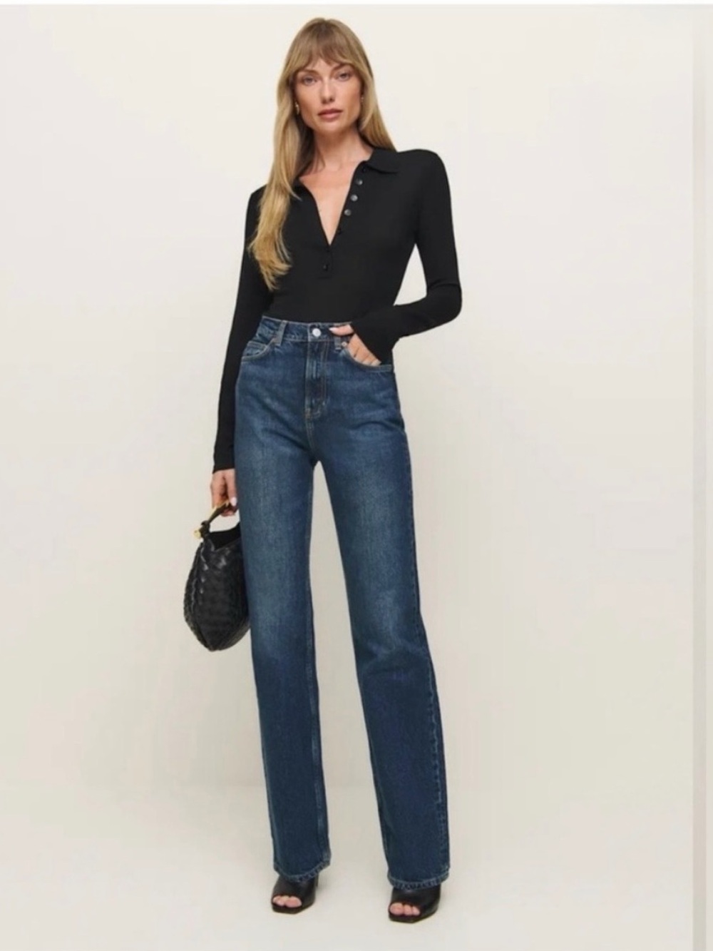 REFORMATION Wilder High Rise Wide Leg Jeans in Donner Wash - EUC, 26